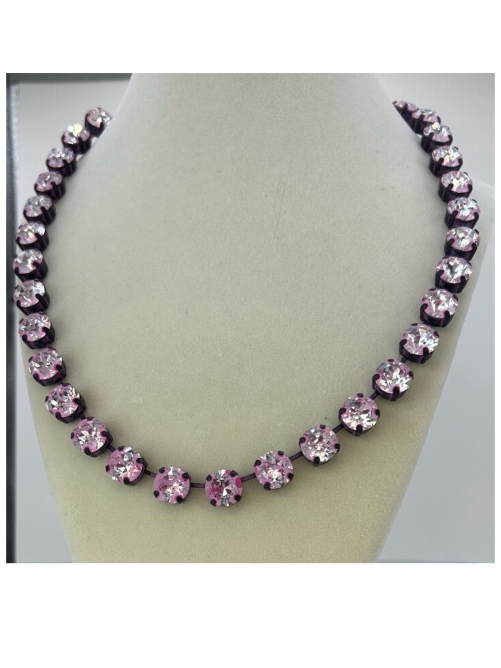 Tova Trentley pale pink Crystal Stones & Smutt Necklace